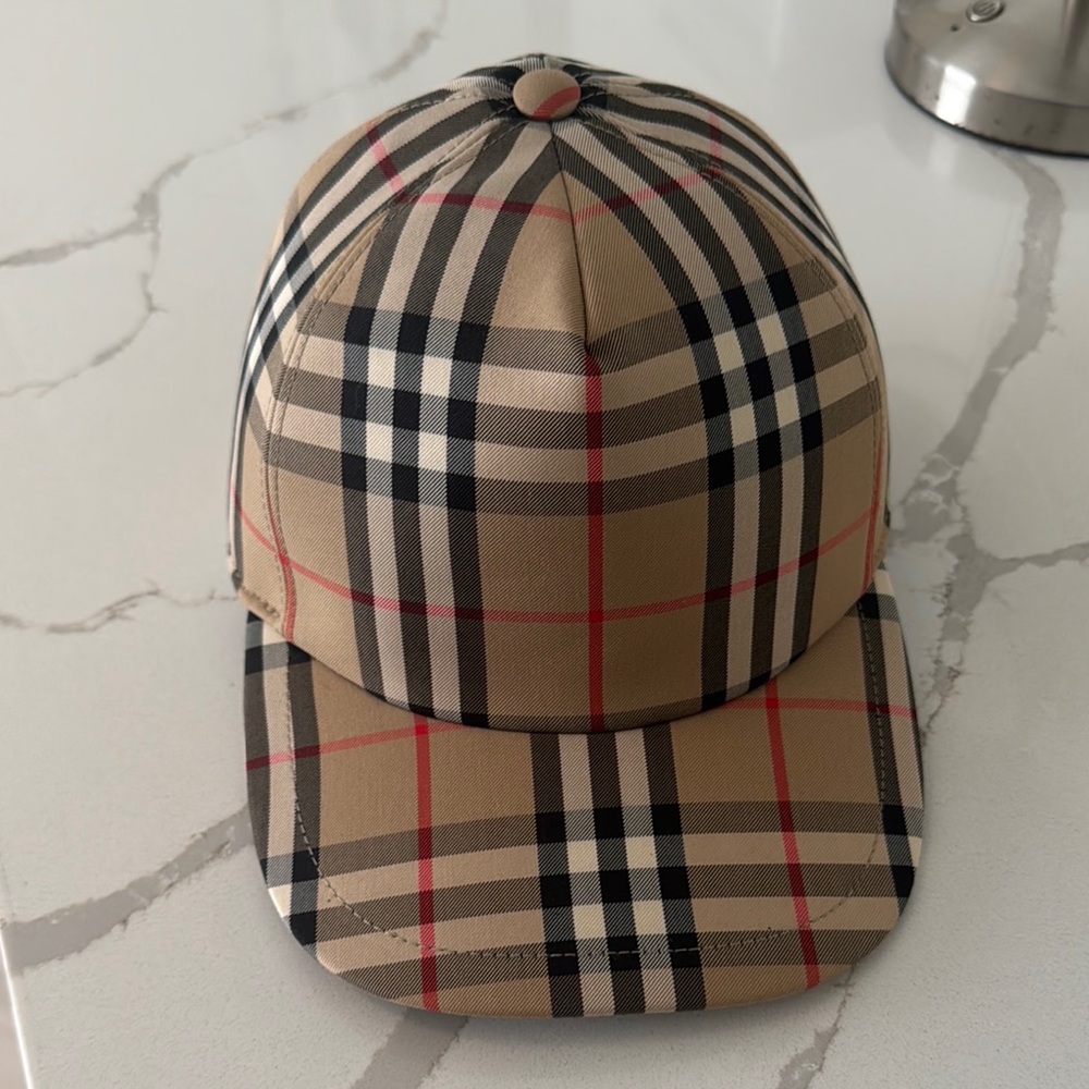 Burberry Beige Checkered Cap